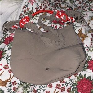lululemon athletica Taupe and Orange Shoulder Bag